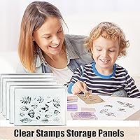 Vista 7 de 40 paneles de almacenamiento de sellos transparentes, bolsa de almacenamiento troquelada resellable, paneles organizadores de sellos de plástico