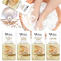 Vista 17 de Kit de Pedicura para Remojo de Pies: Sal de Burbujas, Exfoliante de Azúcar, Mascarilla de Masaje, Loción de Masaje en una Caja, Kit de Spa de 4