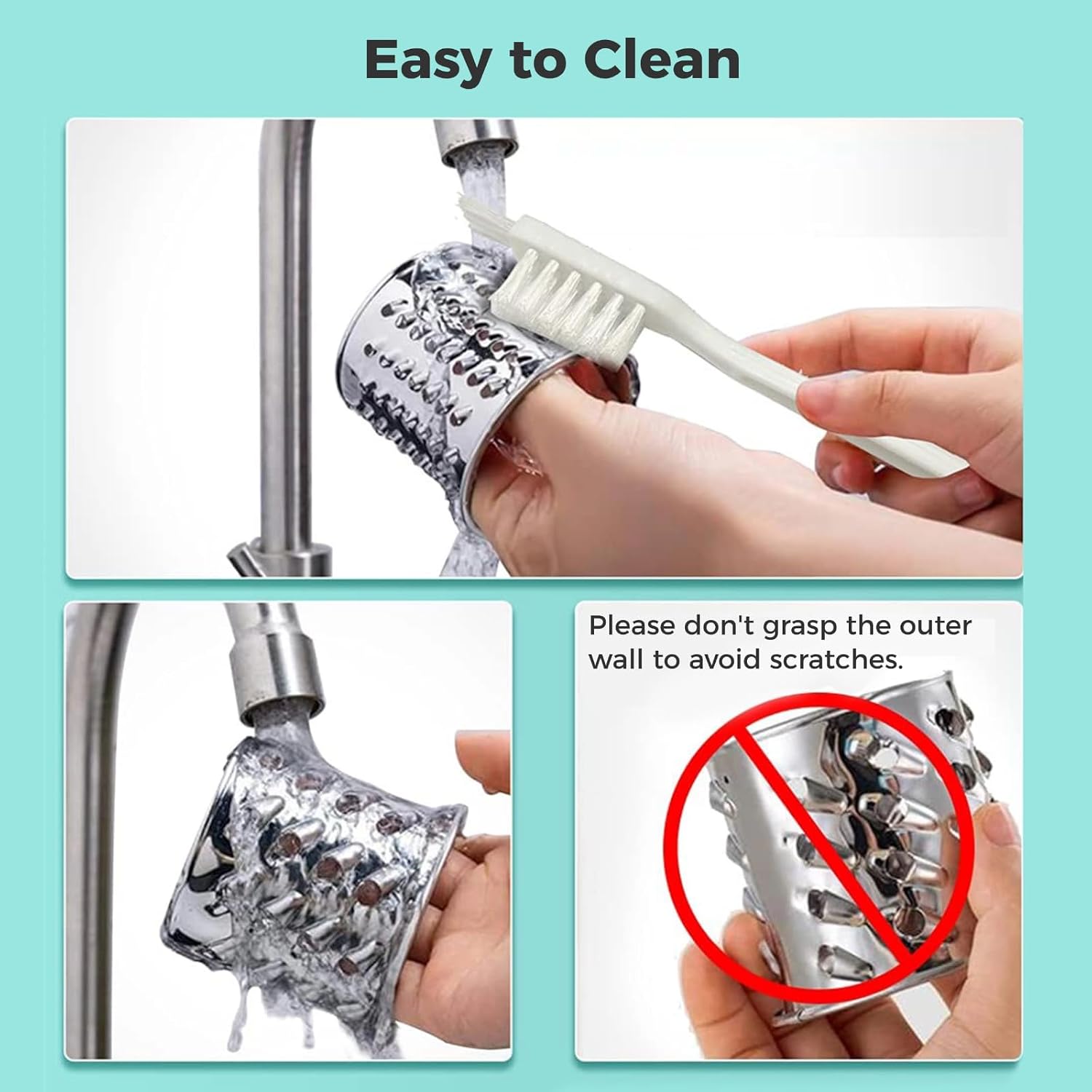 Mixer Slicer Shredder Attachment, 3 Blades Set, Stainless Steel Fruit & Vegetable Grater, Multi-Function Chopper for Cheese, Vegetables, and More