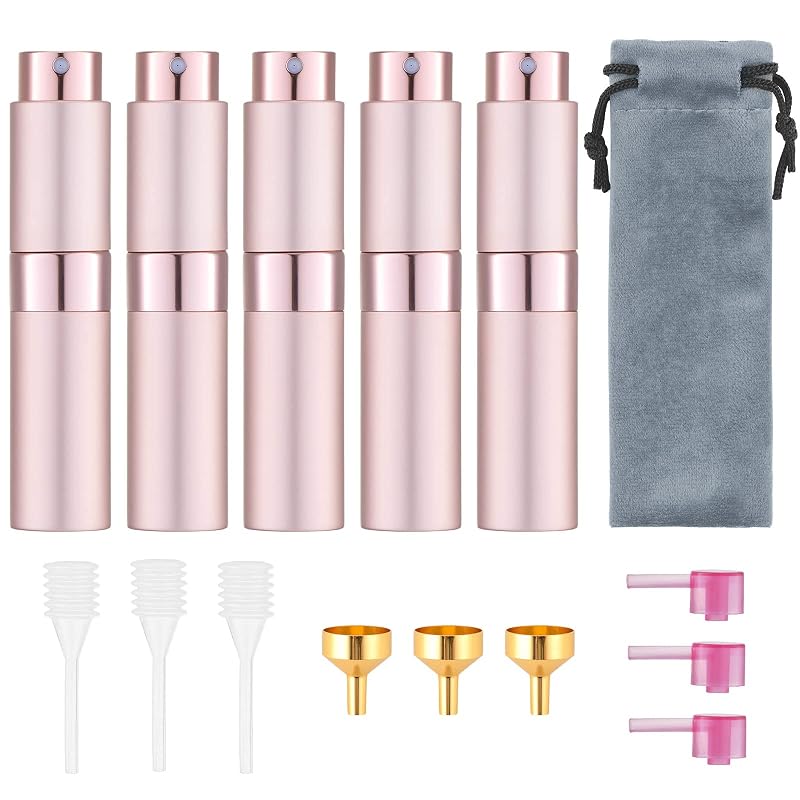 Tekson Frasco Atomizador Recarregável para Perfume 8 mL, Pacote com 5