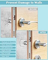 Vista 3 de Protector de pared para puerta, reutilizable de 1.57 pulgadas con adhesivo autosuficiente, gel silencioso y absorbente de golpes para el hogar