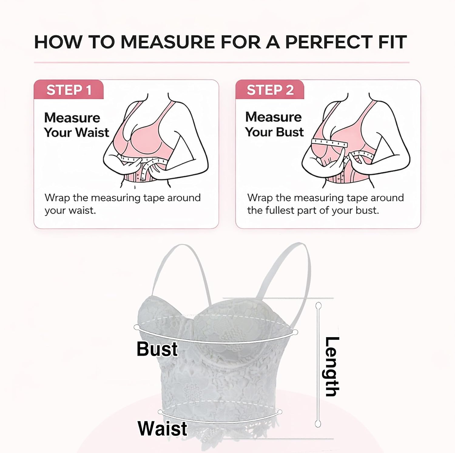 ELLACCI Women's Floral Lace Bustier Crop Top Gothic Corset Bra Tops White - Image 6