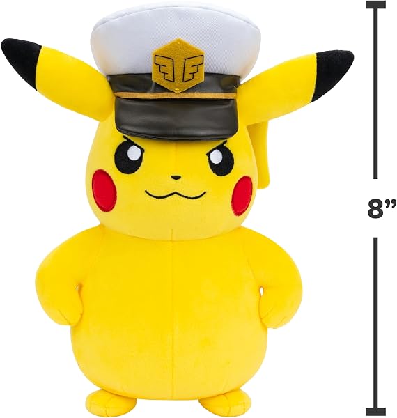 Pokémon Peluche Captain Pikachu Pokémon - Peluche Douce de 20 cm avec la Casquette de Captain et des détails Authentiques - 3