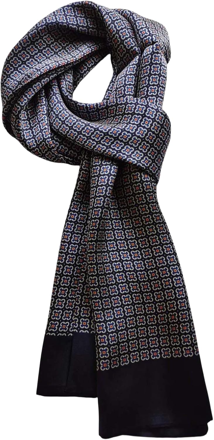 Men's 100 Silk Scarf Double Layers Fashion Wrap Business Casual