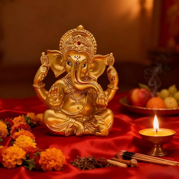 BangBangDa Hindu God Lord Ganesha Statue for Diwali Pooja Item