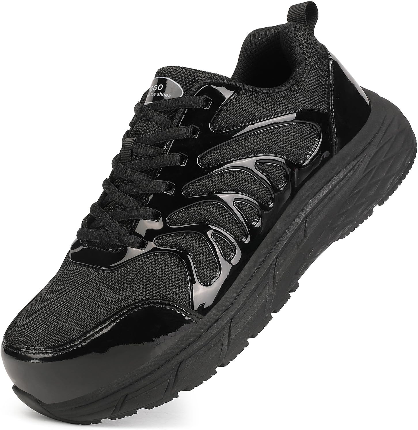 LIANGGO Steel Toe Shoes for Men Women Wide Toe Box Non Slip Safety Sneakers Lightweight Comfortable Design with Puncture Resistant Midsole and Shock Absorbing Cushion for Warehouse and Delivery