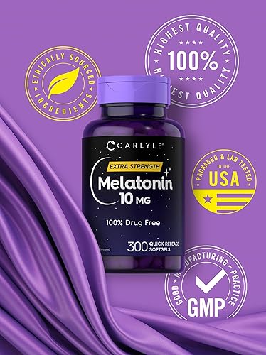 Miniatura 5 de Carlyle Melatonina 10 mg  300 cápsulas blandas  Para adultos  Suplemento sin OMG sin gluten