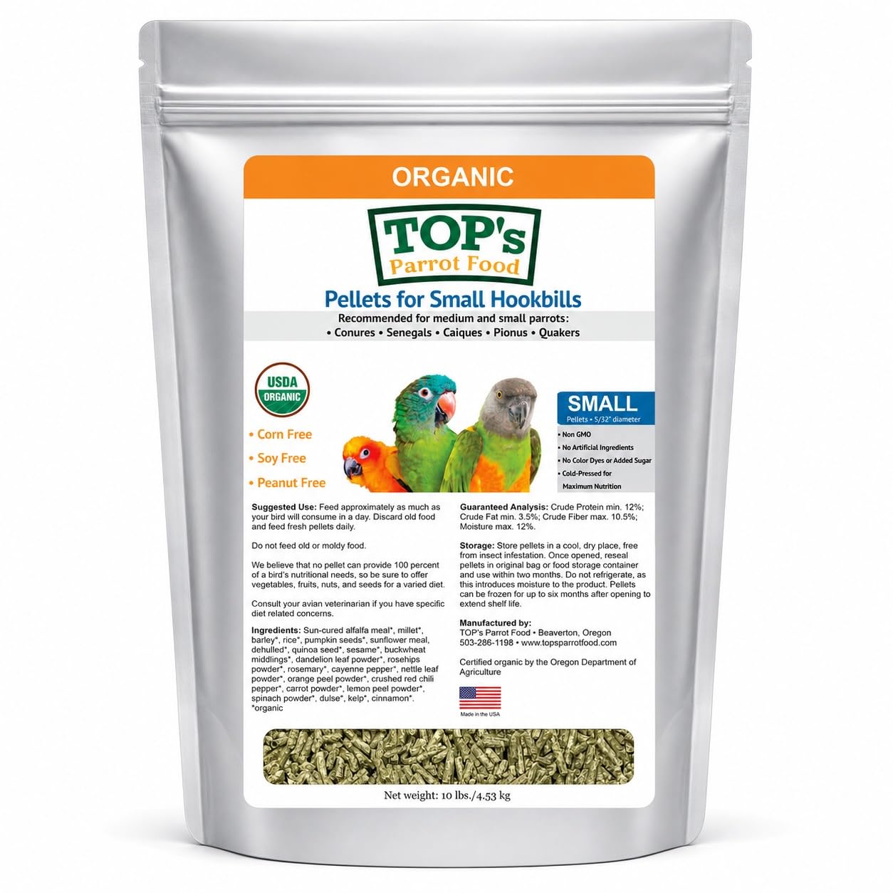 Amazon.com: TOP's Parrot Food Bird Pellets for Small Hookbills