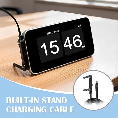 Miniatura 3 de Cable de carga invisible con soporte, actualización 2026 de 240 W, carga súper rápida, cable USB-C plegable, duradero, cargador de teléfono lateral