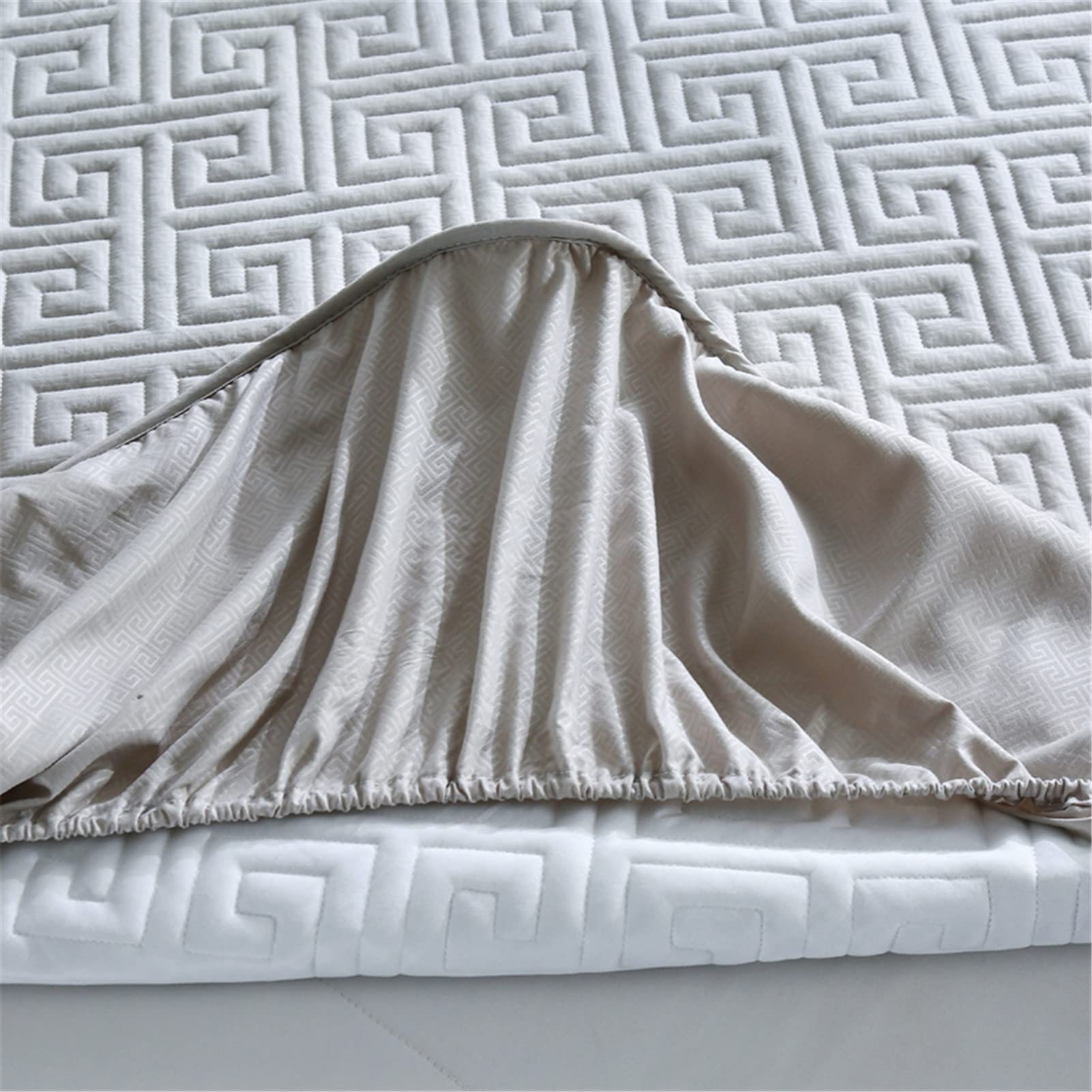 Protector Colchon, Home Protector de Colchón Acolchado, Cubrecolchón, De Fibra, Transpirable, Confortable, Cubre Colchón (Gris,EstáNdar 120x200cm)
