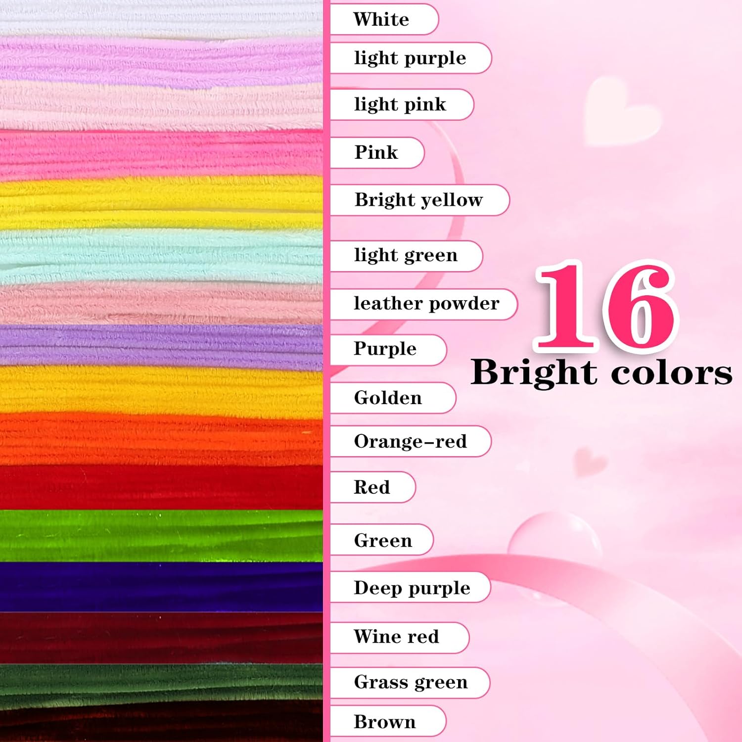 800Pcs Pipe Cleaners Craft, 16 Colors Pastel Pipe Cleaner Flower, Thick Chenille Pipe Cleaners Bulk with Floral Wires, Tape, Stamen, Ribbon & Video Tutorial, DIY Handmade Bouquet, Creative Gift