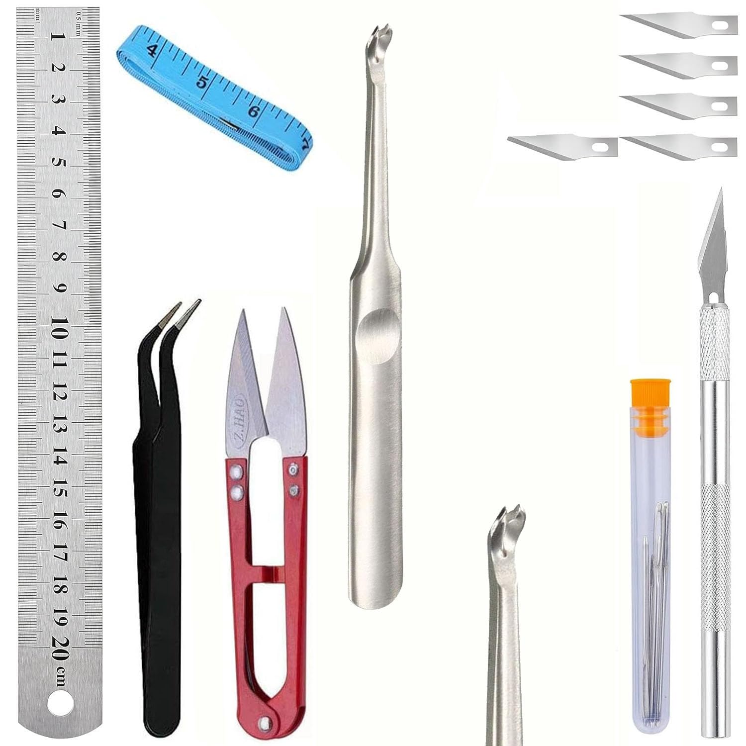 DIY Crafts U Shaped Stitching Groover DIY Craft Tool Working Hand Leather Edge Skiving Leathercraft Tool 116mm & Other Leather Accessories for Handmade Leather Shoe Leather Work (1 Kit)-image-14
