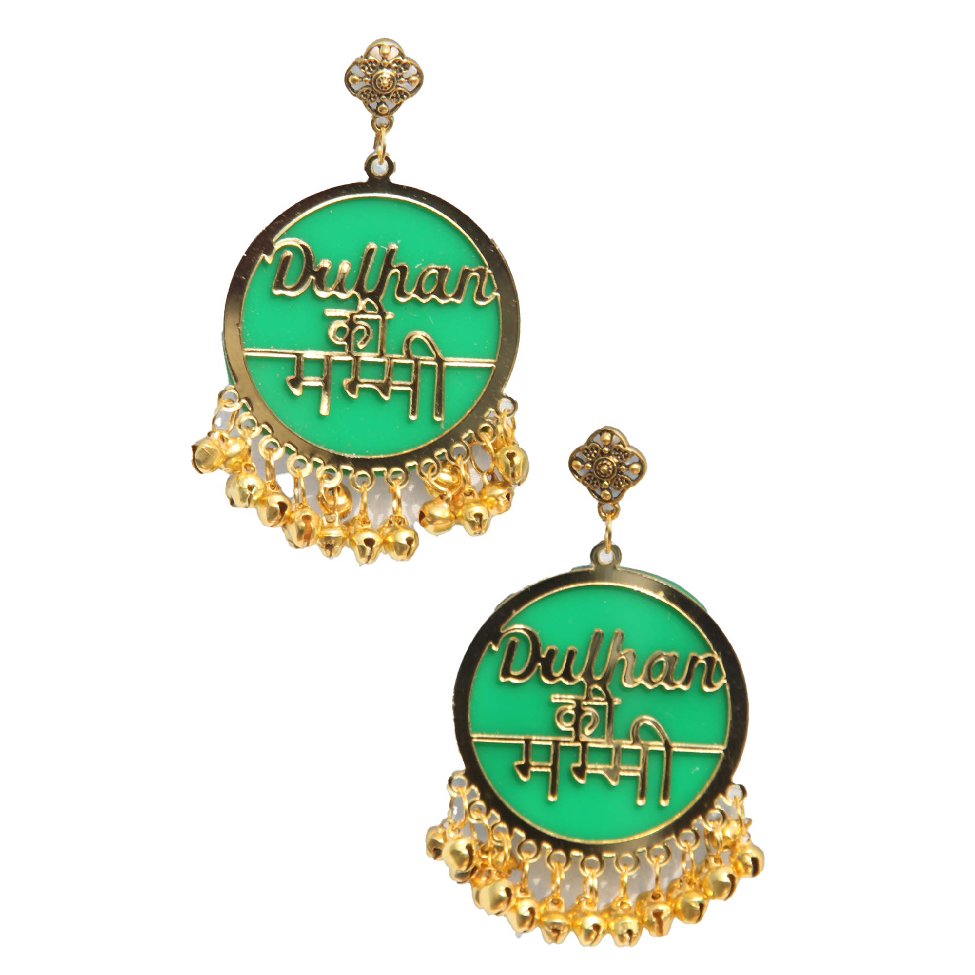 RN Collection Acrylic Dulhan Ki Mummy Earrings For Women & Girls. (Green & Gold) (B092R5VCLD) Amazon Price History, Amazon Price Tracker