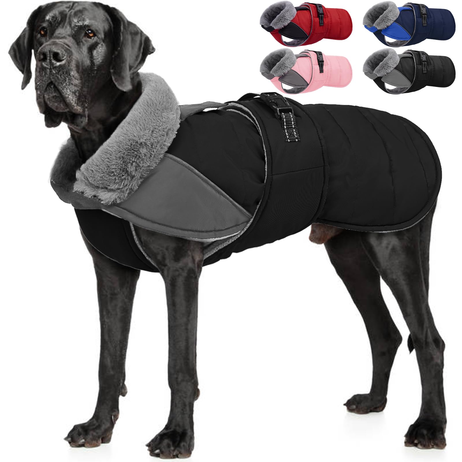 Manteau hiver imperméable grand chien veste réfléchissante polaire
