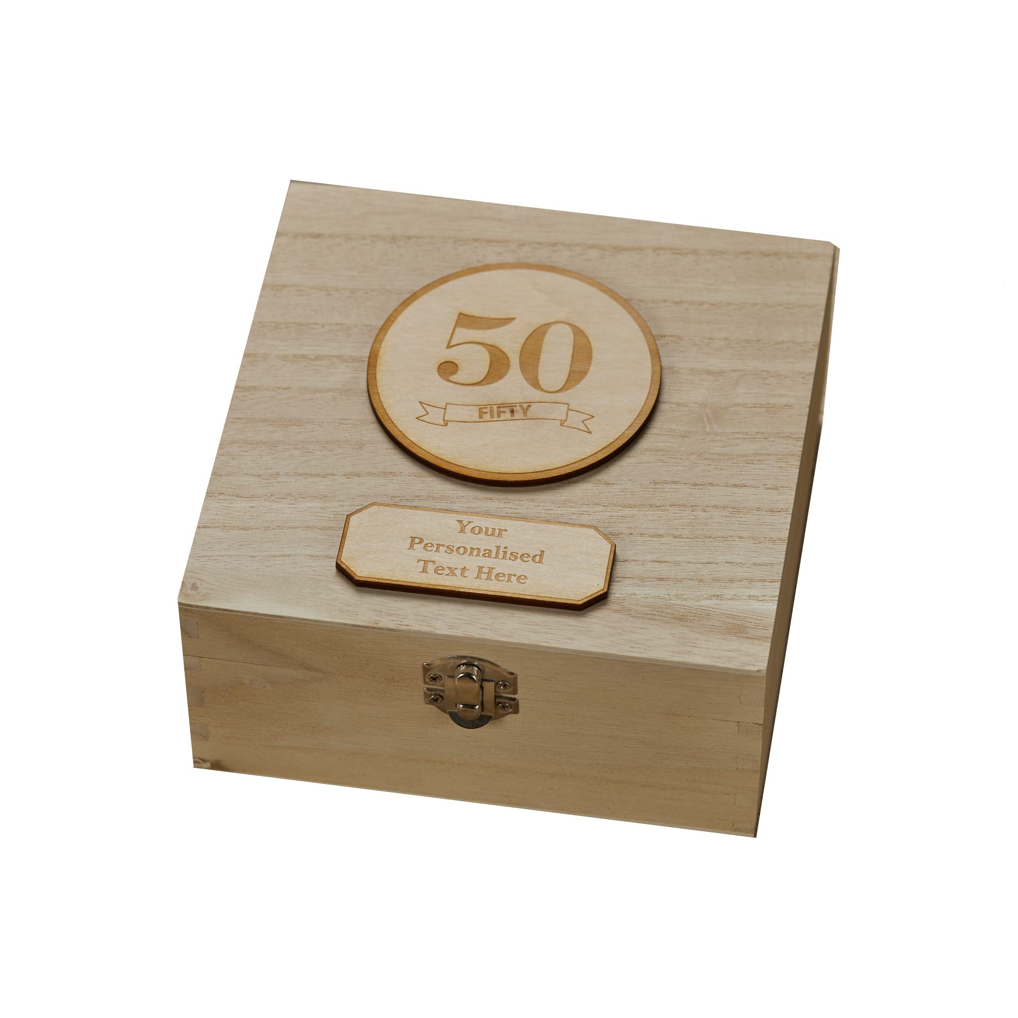 ukgiftstoreonline Personalised 50th Birthday Wooden Keepsake Box Gift