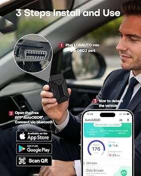 OBD2 Scanner Bluetooth Wireless Car Diagnostic Tool for iPhone & Android