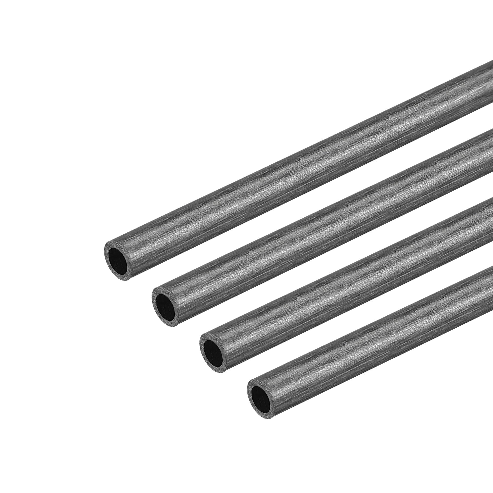 sourcing map Fibre Carbone Rond Tube 3mm x 2mm x 400mm Fibre Carbone Aile Pultrusion Tuyau Fonte pour RC Avion Quadcopter 10Pcs