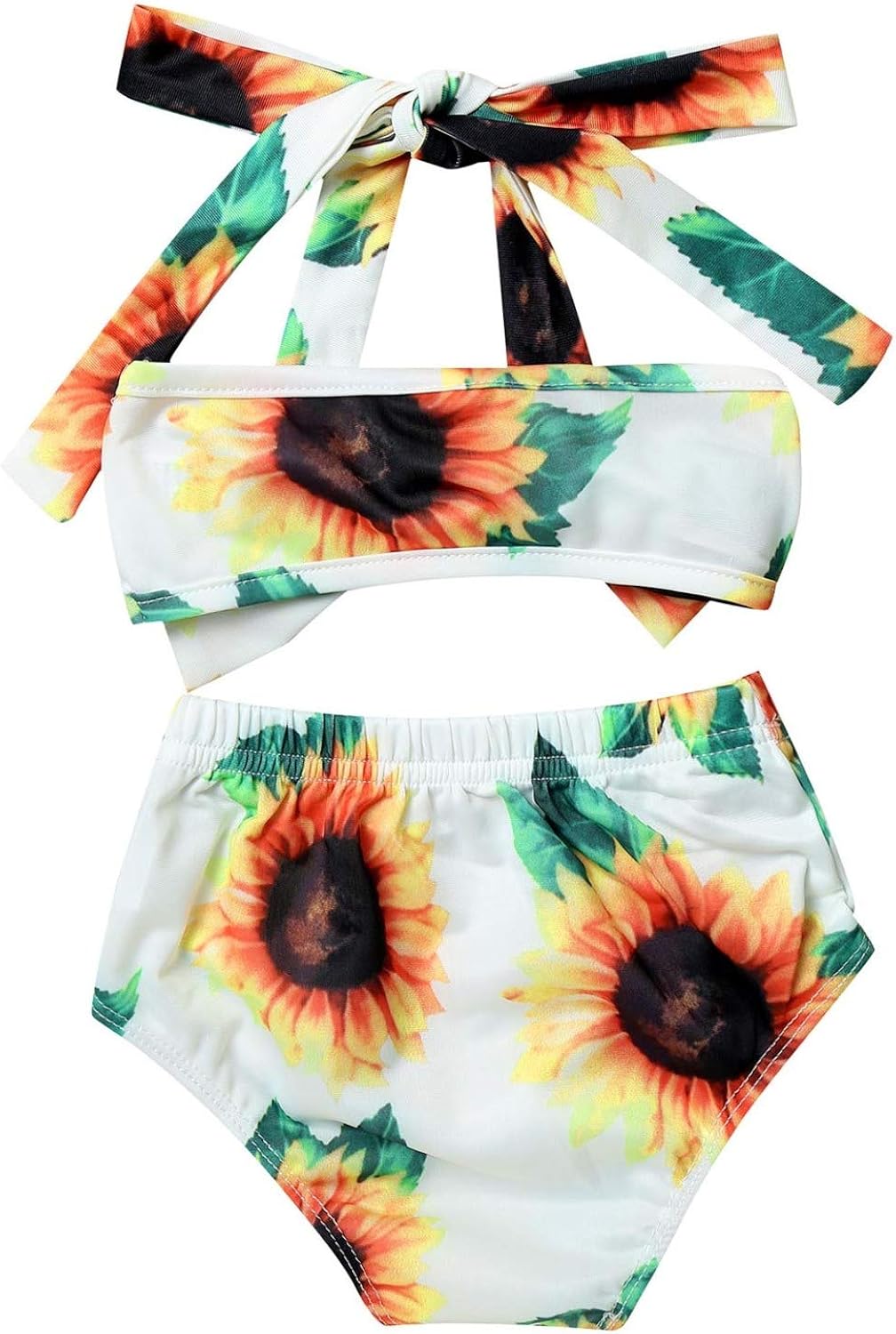 MSemis Infant Baby Girls Sunflower Bikini Set Halter Big Bowknot Top with Bottoms Bathing Suit Beachwear: Clothing, Shoes & Jewelry
