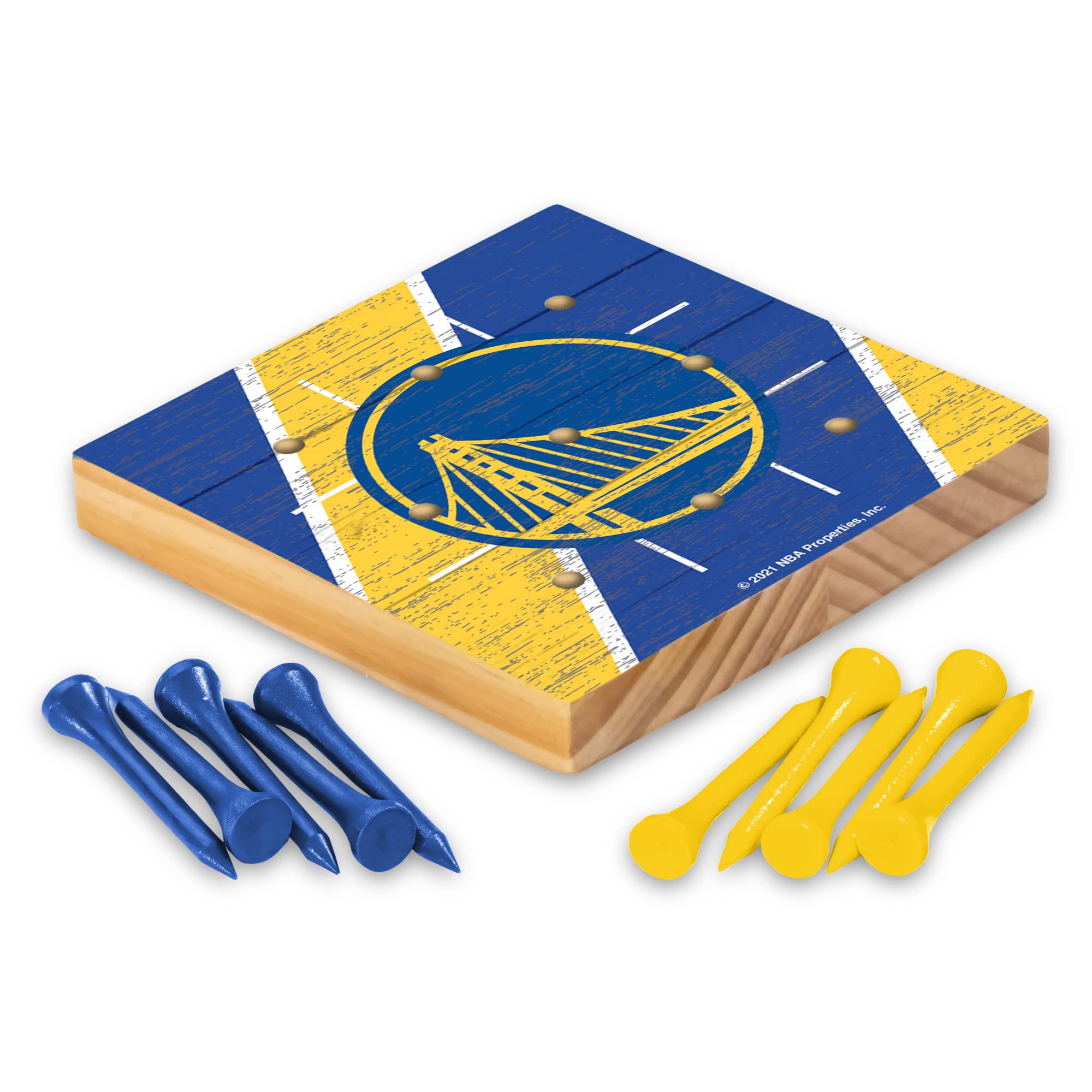 Rico Industries NBA Golden State Warriors Peg Tic Tac Toe Game, 4.4 x 4.5-