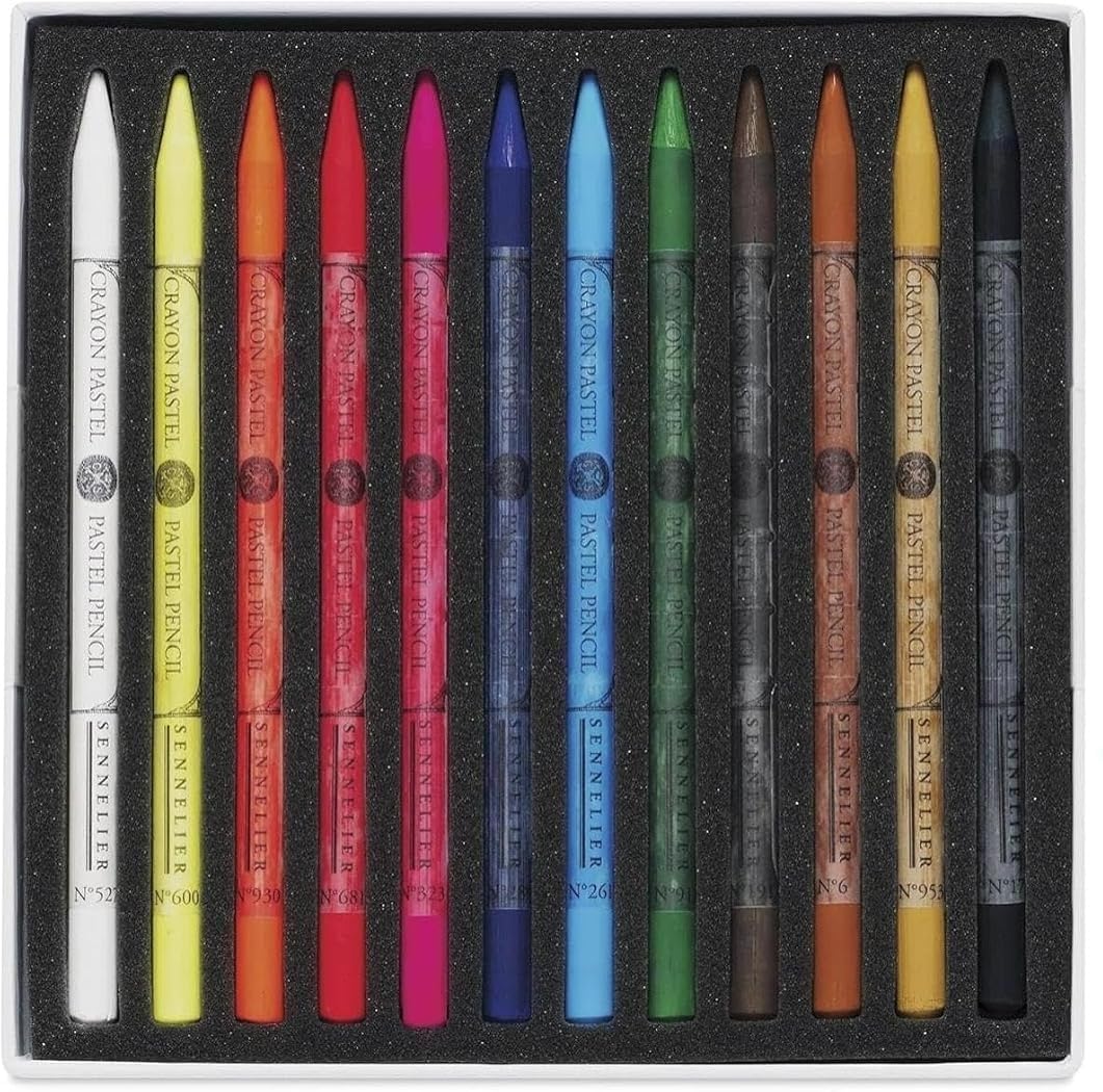 Sennelier 12 Crayons Pastel Secs Extra Fins et Porte-Crayon Pastel et 1 carte