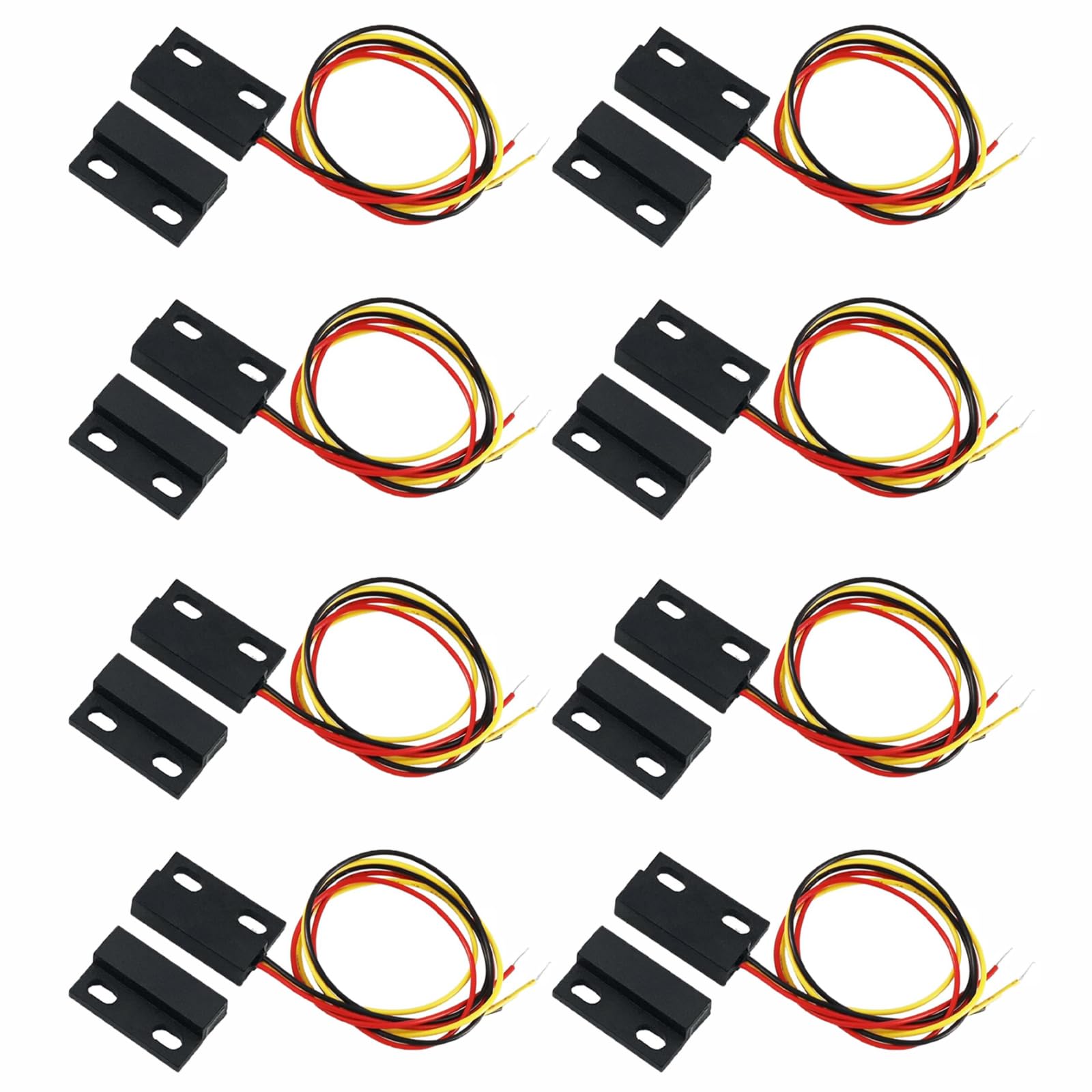 8 interruptores magnéticos de lengüeta, sensor de contacto de puerta de ventana de seguridad empotrable derecho, accesorios de interruptor de inducción magnético para puerta
