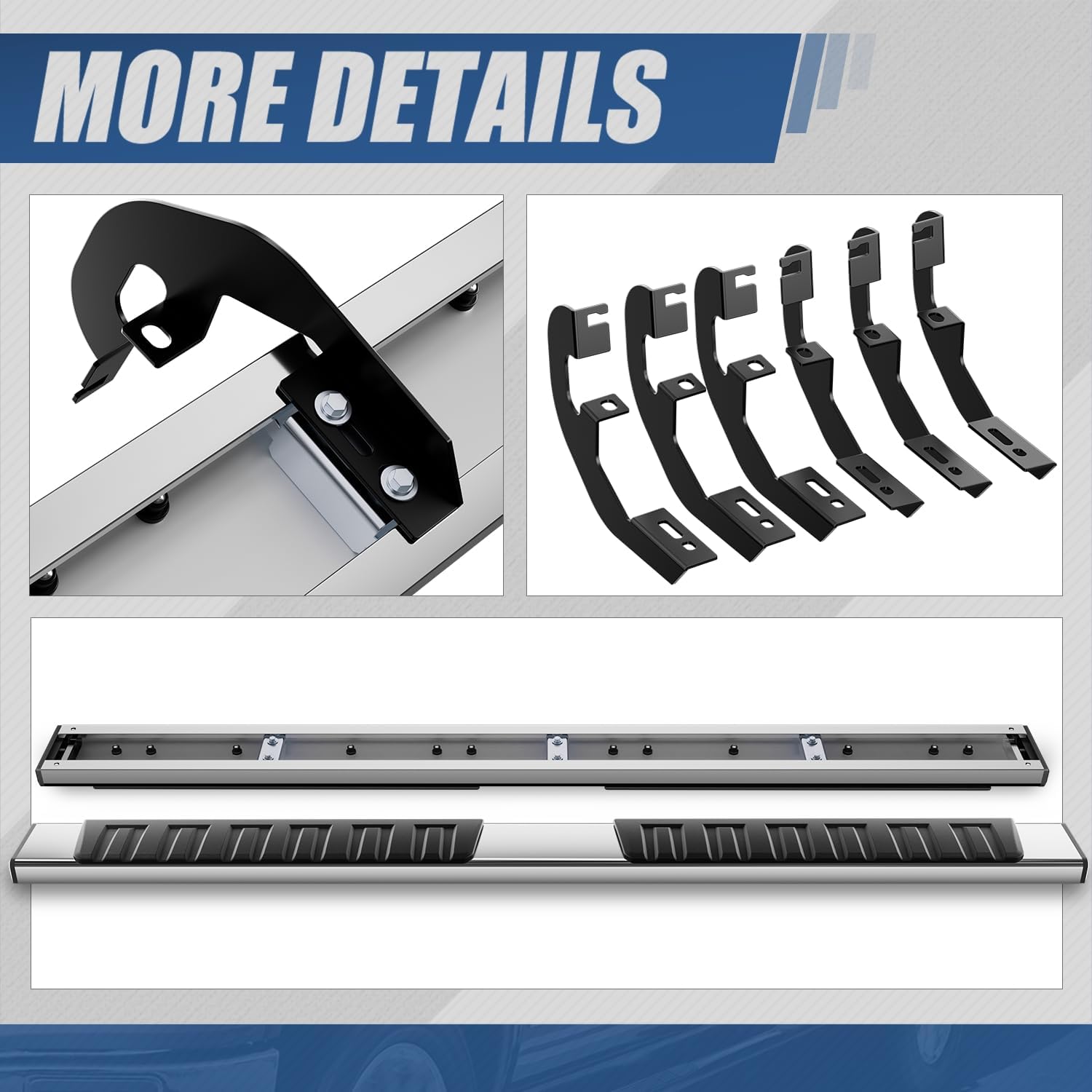 Auto Dynasty Running Boards Compatible with 2019-2026 Chevy Silverado GMC Sierra 1500 2500HD 3500HD Crew Cab, Stainless Steel Side Step Rail Nerf Bars, 6" Step Bars, Chrome 20 21 22 23 24 25