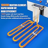 Vista 4 de Freidora Eléctrica Profunda de 6L con Envase de Aceite Extraíble y Asa, Cesta de Malla de Alambre Sólido y Tapa, Freidoras Comerciales Ligeras