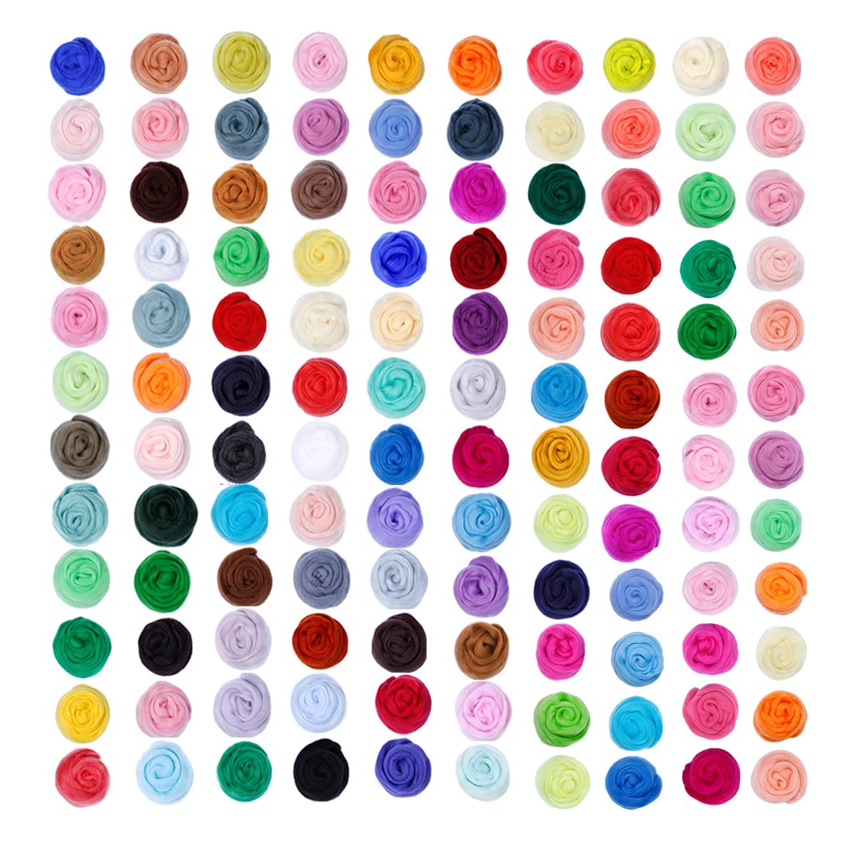 120 Colors Fiber Needle Felting Wool - Hand Wool Felting Spinning - Wool Roving for Needle Felting - Wool Yarn Felt Fabric for DIY Craft Accessories - 3g/Color - 