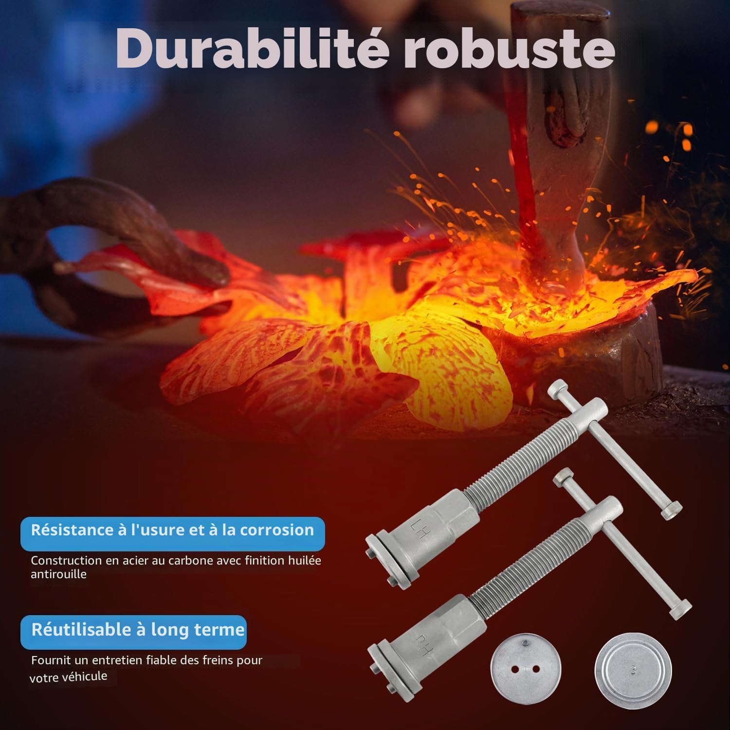 FreeTec 35 pièces Kit d’Outils pour étriers de Frein à Disque, Ensemble Universel de réparation Automobile, pour Le Remplacement des Plaquettes de Frein