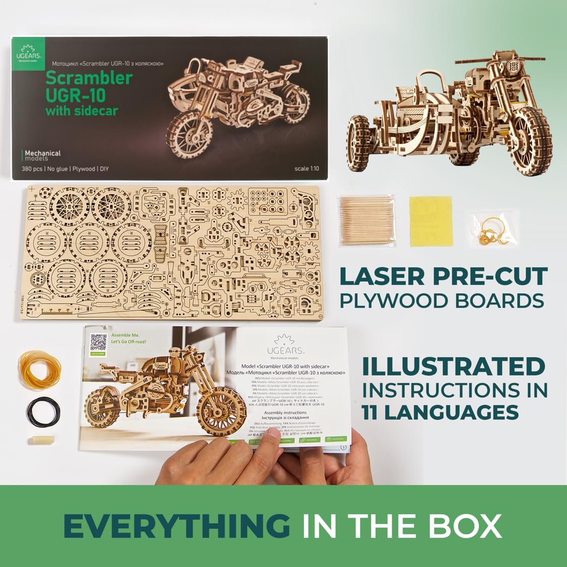 UGEARS Scrambler UGR-10, Model Kit, 3D Puzzle