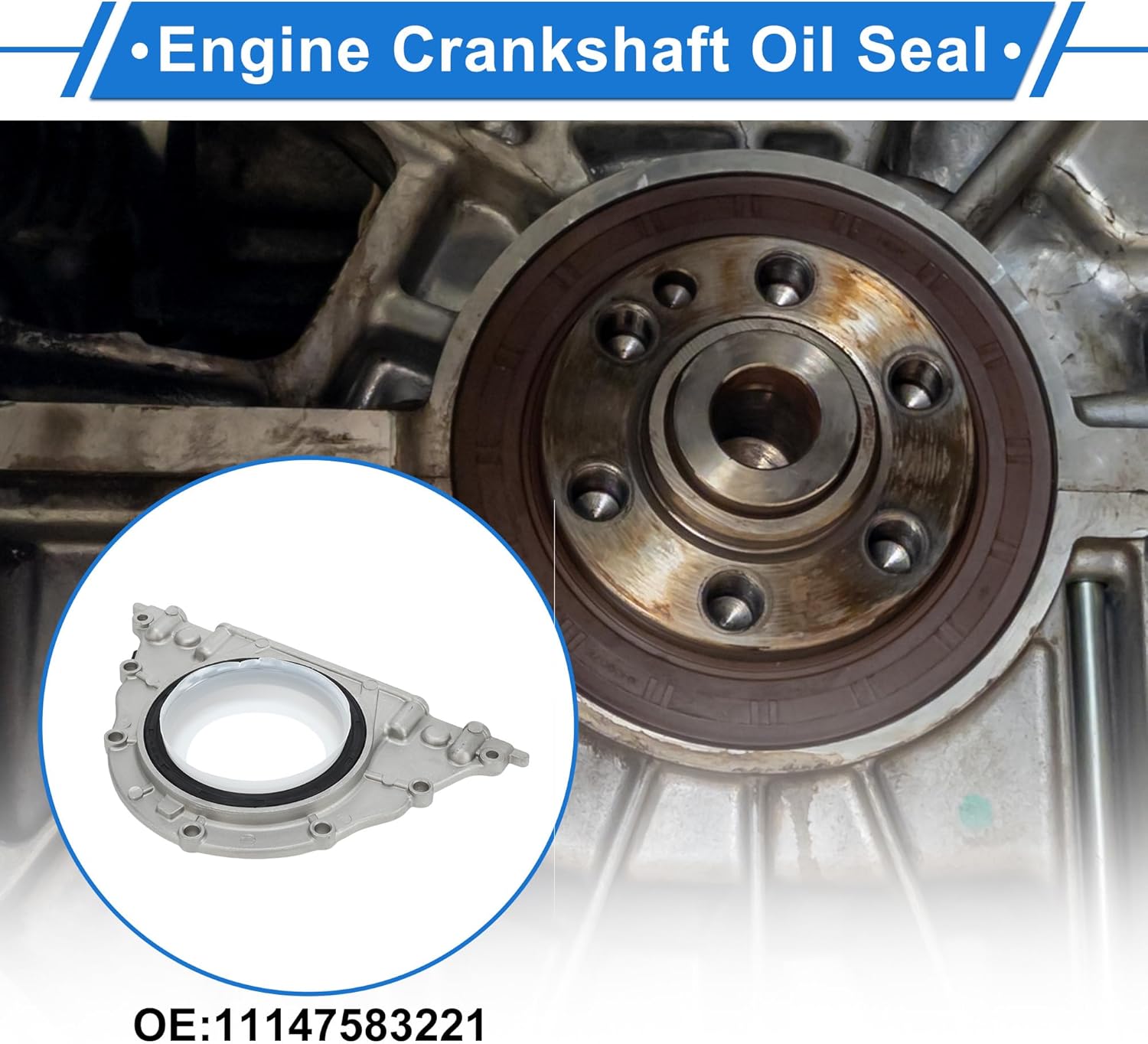 1 Pc Engine Crankshaft Oil Seal with Flange for BMW X5 550i Rear Main Seal No.11147583221