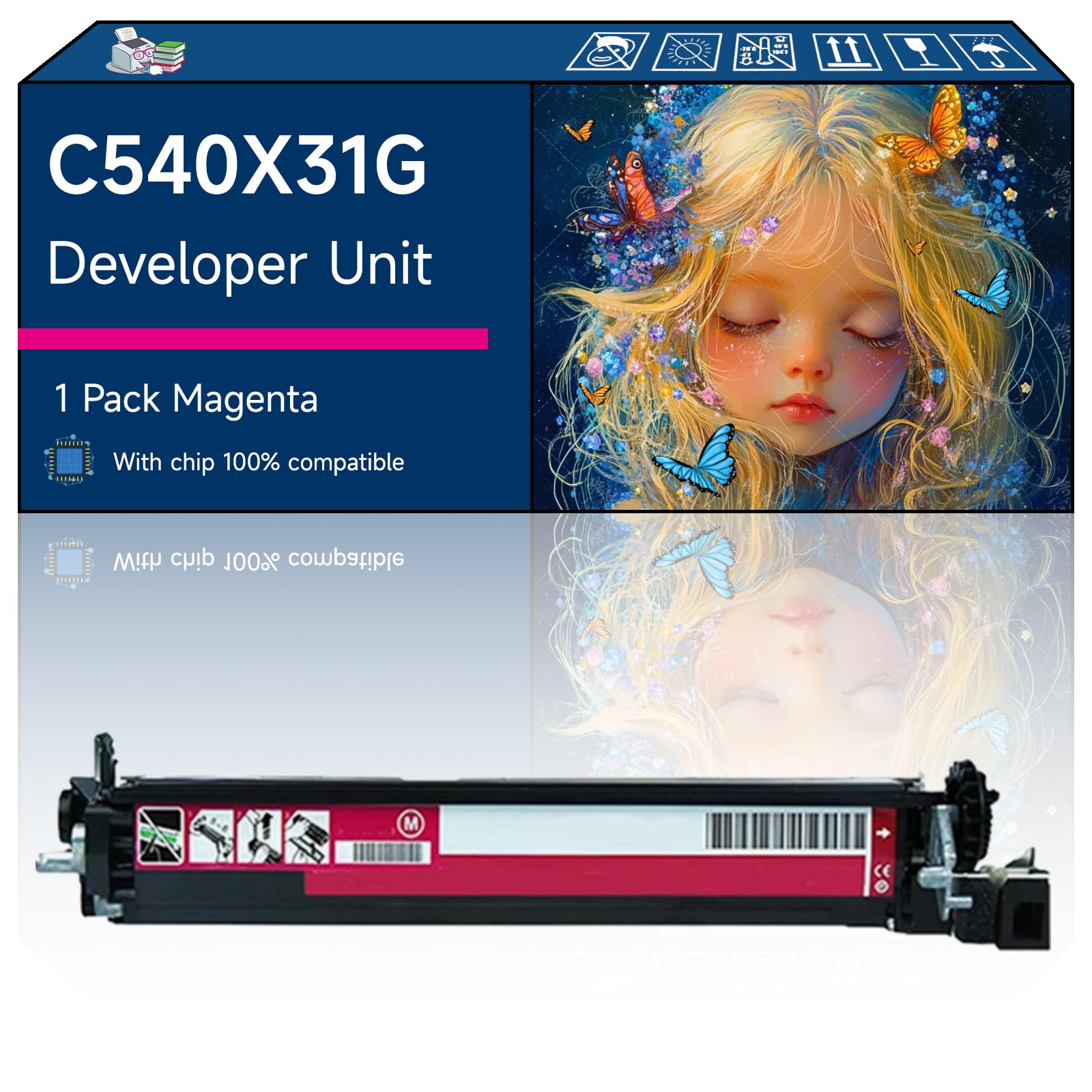 C540X31G Developer Unit Compatible with Lexmark C544N C546DTN X543DN X544DN Printers (1 Pack Magenta)
