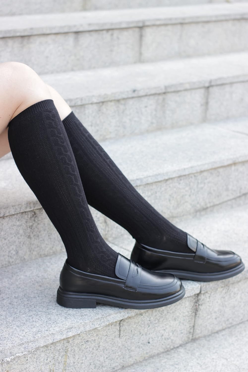 Girls‘ Knee High Socks,Kids School Uniform Long Socks for both Boys&Girls 3 Pack