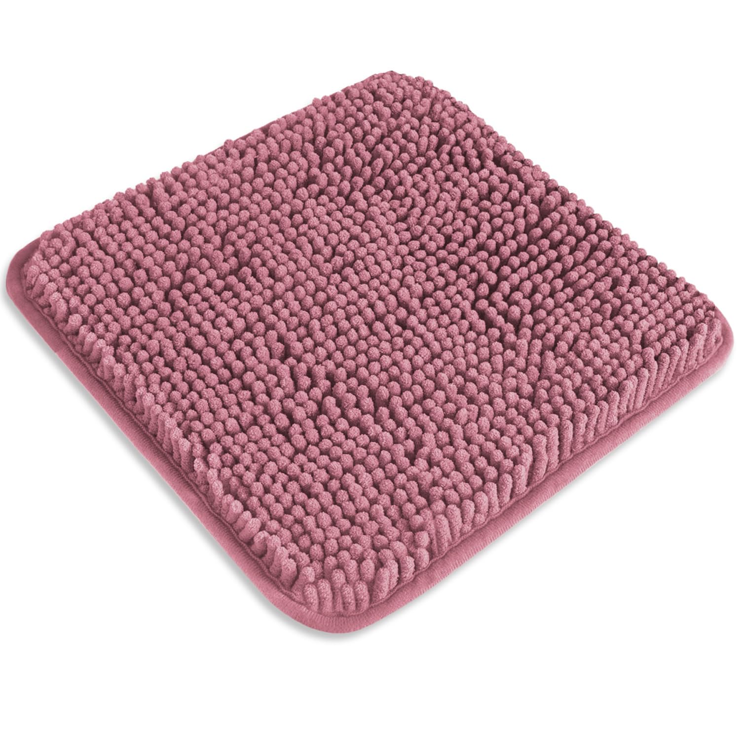 PureSwan Small Bathroom Rug 12"x12" – Washable and Absorbent Mini Bath Mat, Non Slip, Thick Soft Chenille Bath Rugs for Bathroom, Shower, Locker Rug(Dusty Rose) — image 1