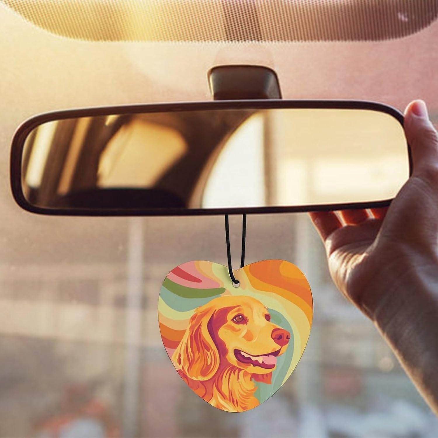 Vintage Cocker Dog Car Air Freshener Hanging Car Scent Cards Decor Interior Accessories