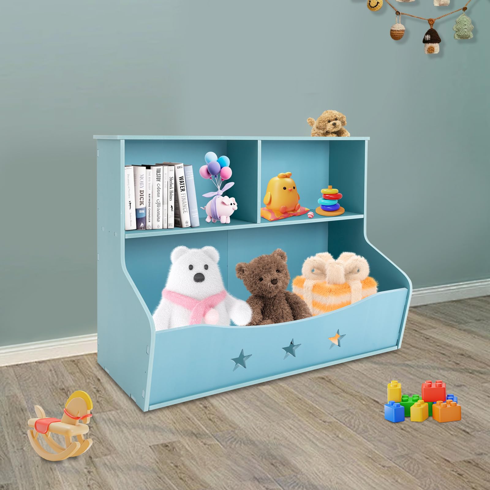 Biblioteca Infantil Estantería Infantil Con Cajones De Tela