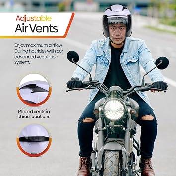 Open-Face Motorcycle Helmet. DOT, Model PM-768