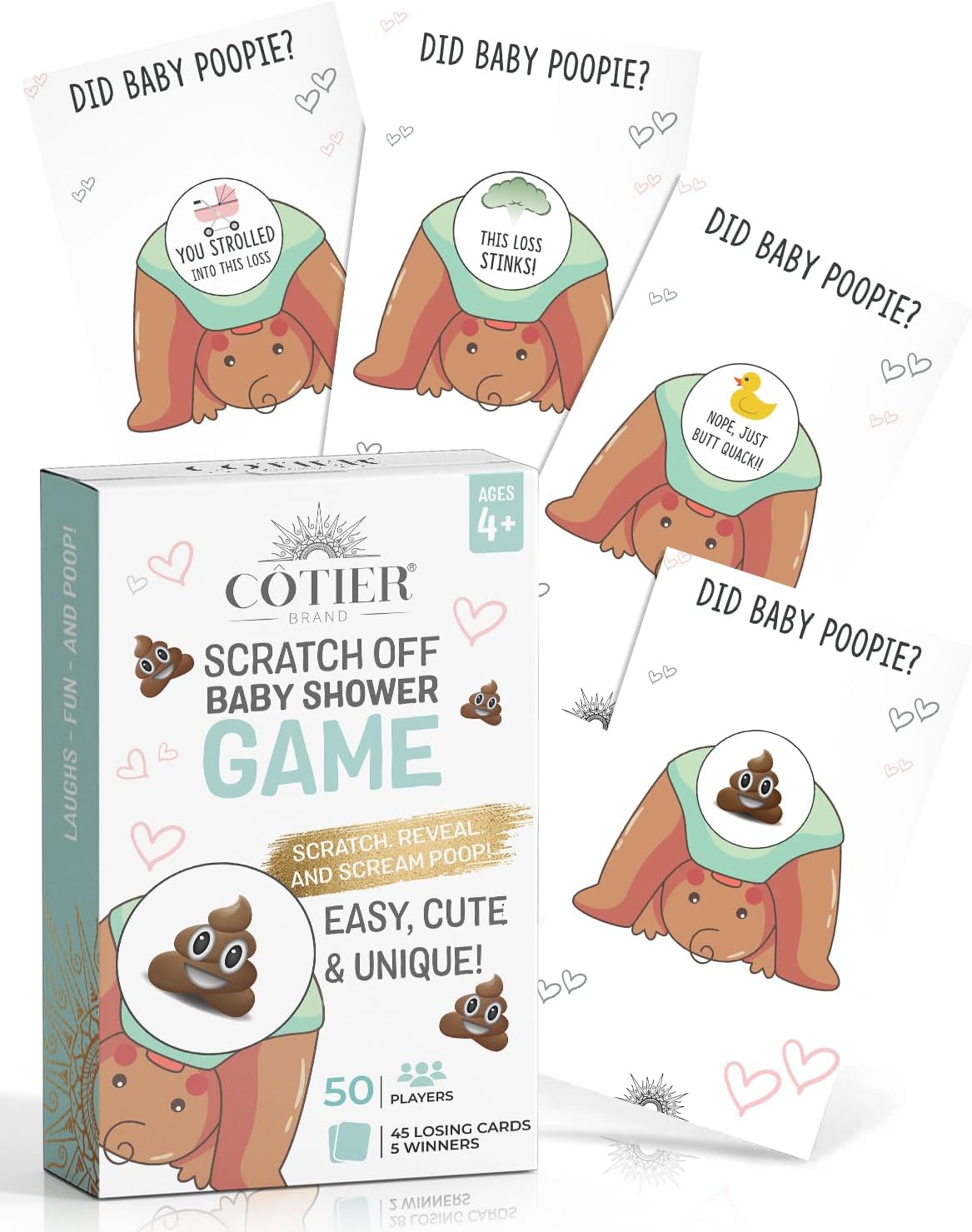 Did Baby Poopie African American Boy Baby Shower Scratch Off Game - Funny Losing Emoji Phrases on Cards - Hilarious Black Baby Shower Game Coed, Sprinkle, Fun & Easy 30-50 Guests