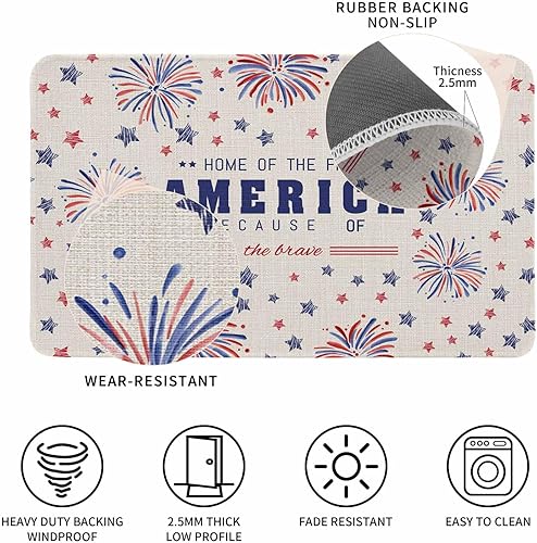 Vista 362 de Tapete de Feliz Navidad, tapete antideslizante para puerta delantera, baño, cocina, dormitorio, patio, entrada, 16 x 24 pulgadas, rojo, negro y verde