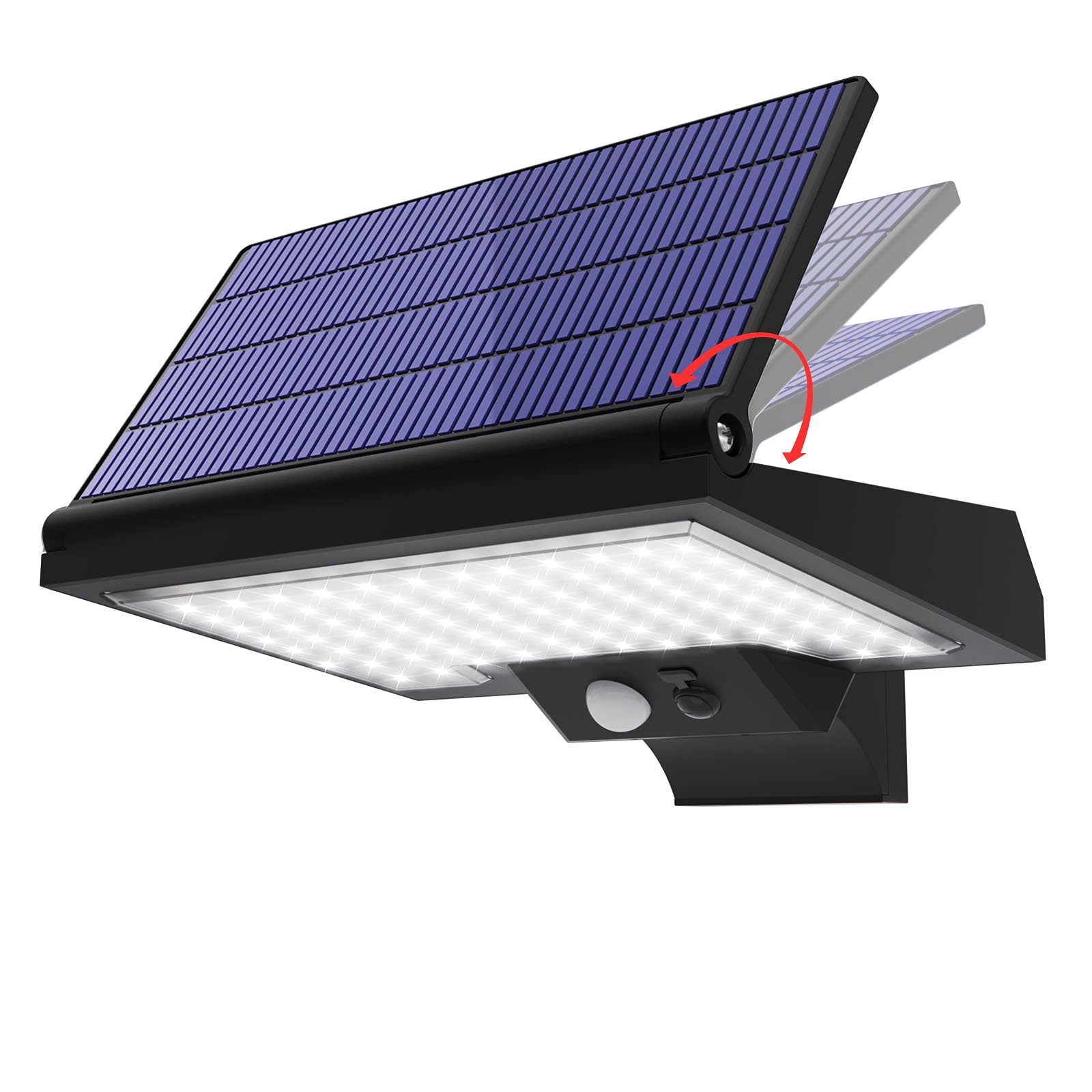 Sponsored Ad - Solar Lights Outdoor, Adjustable Solar Panel Security Motion Sensor Lights [108 LED, 2200mA, 4 Modes, USB C...