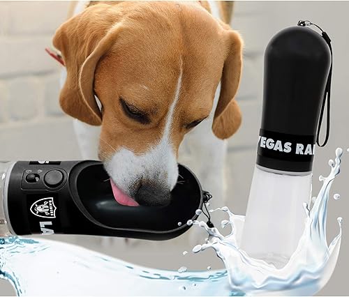 Pets First Botella de agua para perros. Botella de agua para mascotas NFL LAS Vegas Raiders. La mejor botella de agua para gatos. Dispensador de disponible en Yaxa Colombia