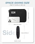 Travel Cable Organizer Bag Waterproof Portable Electronic Accessories Organizer for USB Cable Cord Phone Charger Headset Wire SD Card with 5pcs Cable Ties(Black)