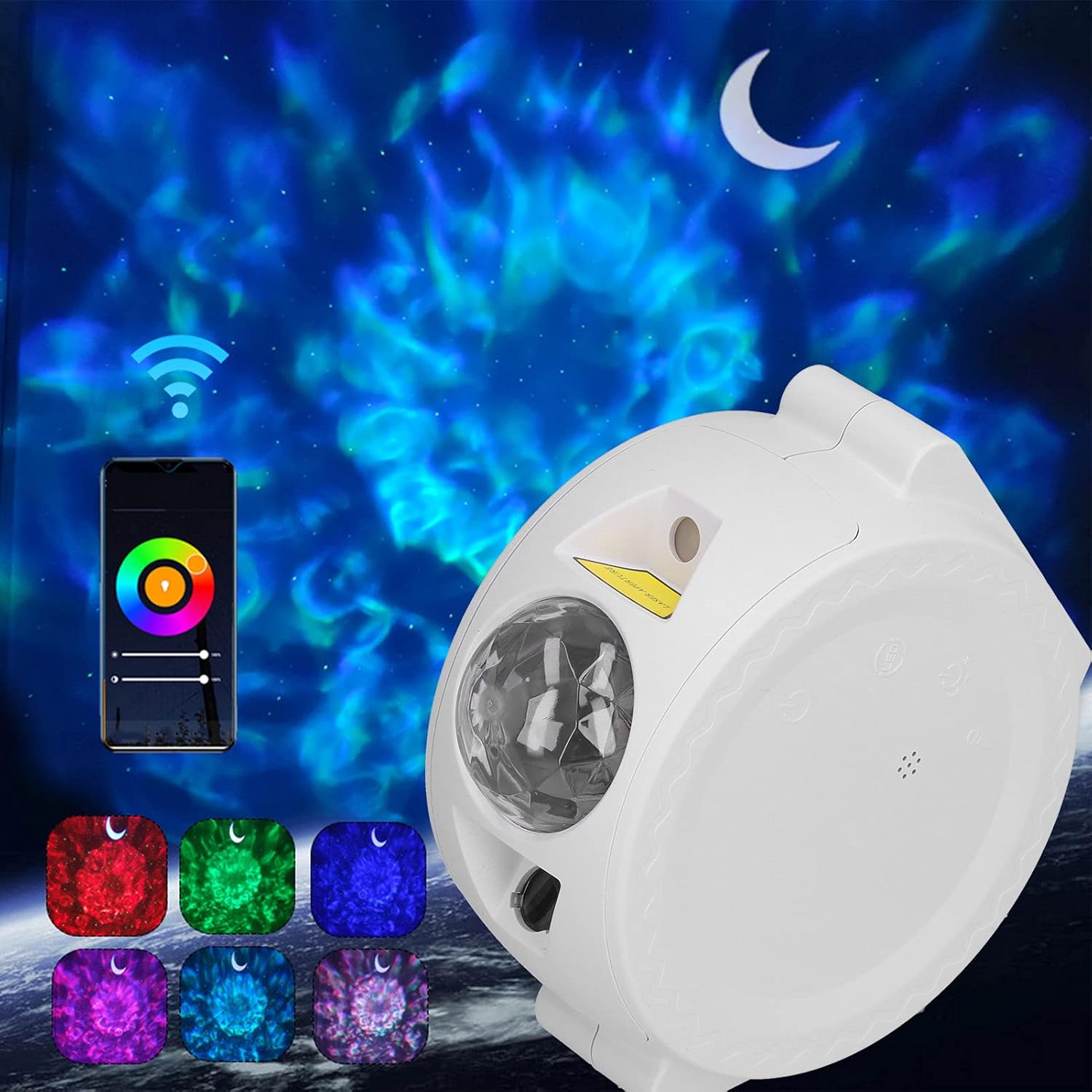 Star Projector Projection Night Light Noise Reduction APP Control Advanced Noise Reduction Technology for Bedroom and Party Decoration