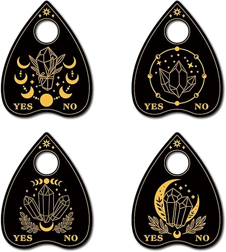 Miniatura 8 de CREATCABIN 4 piezas de tablero de alcohol de madera, soporte de cristal mini esfera de cristal, soporte de exhibición de bruja, decoración wicca,