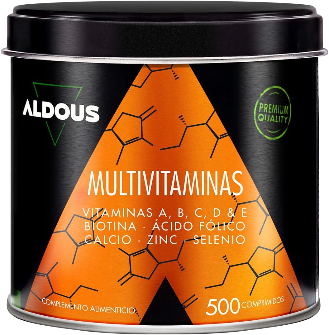 Multivitamine en Mineralen – 500 tabletten voor 1+ jaar voorraad – Vitamine C, D, E, A, B-vitamines, biotine, foliumzuur, calcium, zink, selenium – Compleet vitaminecomplex – 100% natuurlijk