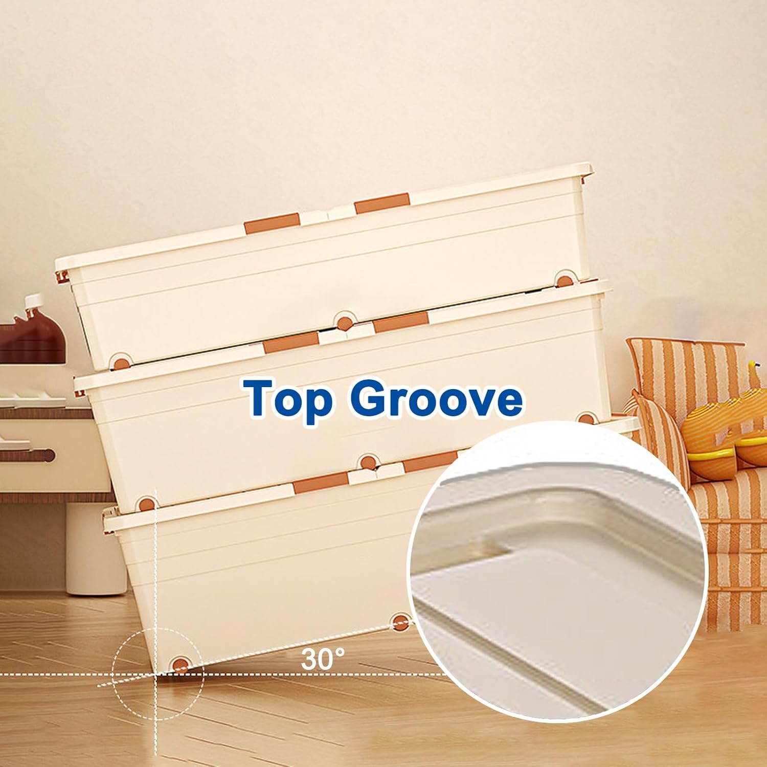 Under Bed Storage with Wheels, Washable Storage Bins Under Bed, Double Doors, for Clothes, Blankets, Toys, Shoe(100x50x16.5cm/39x20x6in)