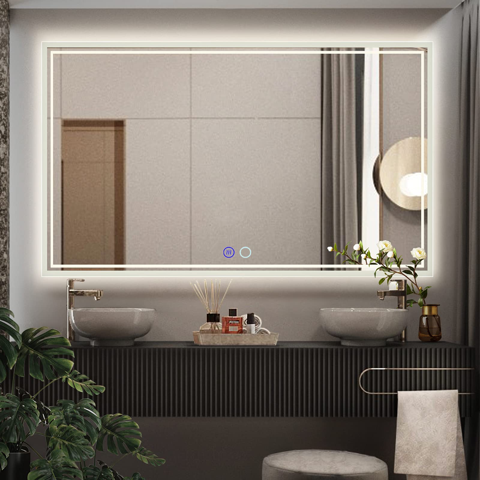 Buy ZELIEVE 60 x 36 Led Bathroom Mirror,Led Backlit Mirror,AntiFog