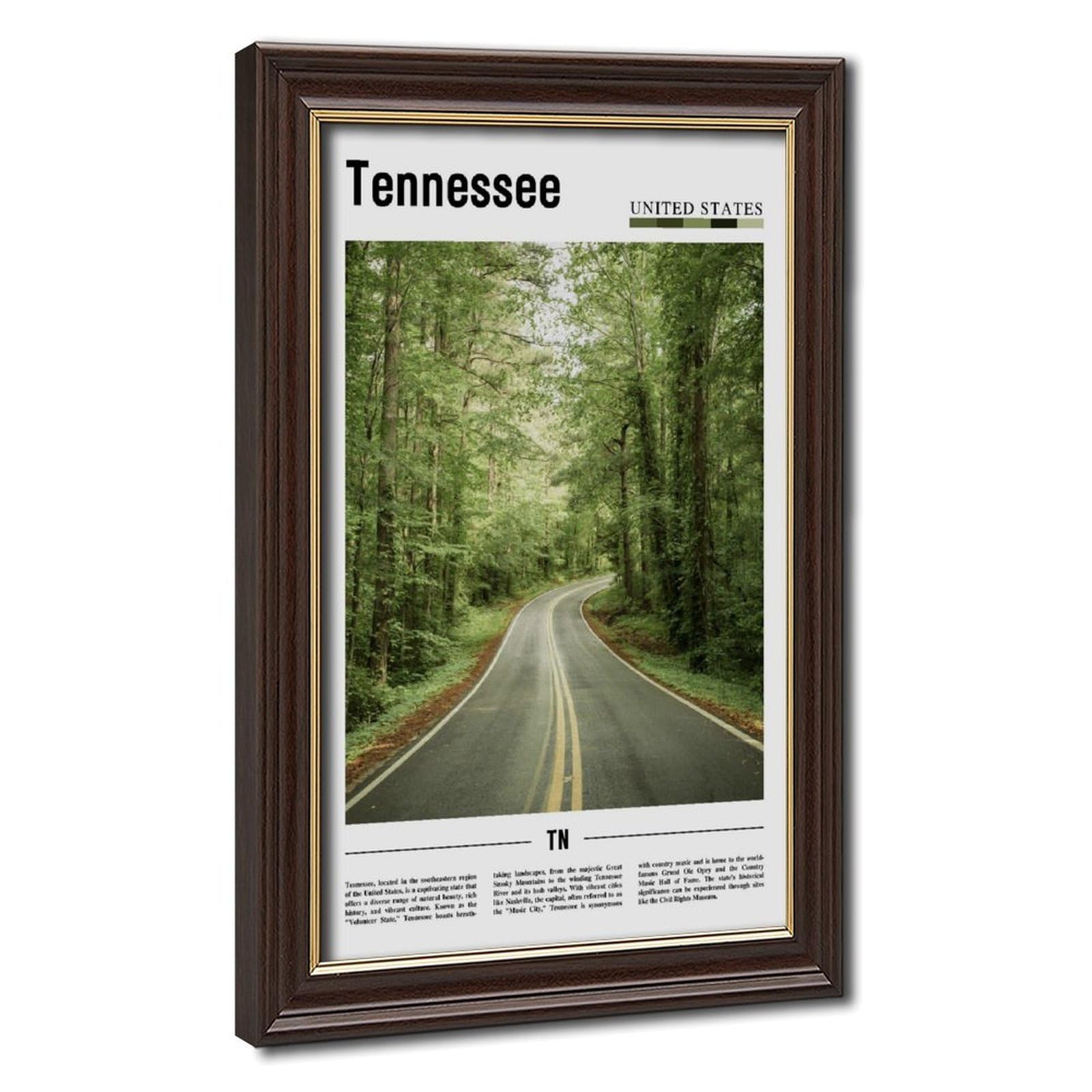 Wcyb Mokume Gane Frame Tennessee Usa Volunteer The United States Of America Scenery Travel Prints Posters Canvas Deco Paintings Wall Art For Office Living Room Hangable Fram