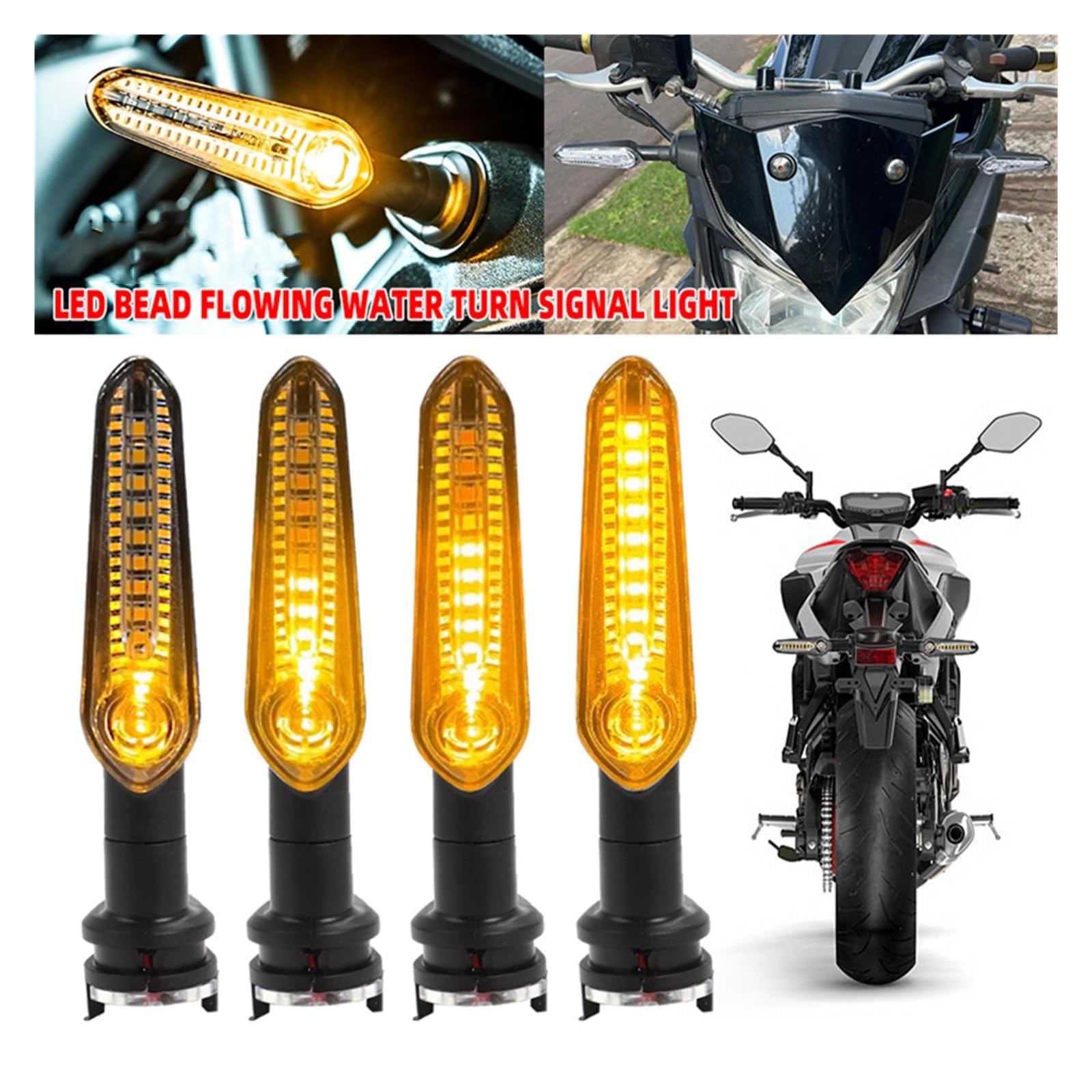 Indicadores de motocicleta Para Yamaha FZS V3.0 2019-2023 Intermitente de motocicleta Intermitente secuencial de motocicleta Luces intermitentes LED con efecto de agua corriente