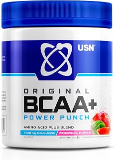 Power Punch BCAA Amino Acids Powder, Watermelon Flavour - 200g, Vegan BCAA Powder, Vitamin B6 & No Sugar, Pre Workout or Intra Workout Energy Drink Mix & Dietary Supplement to Maximise Performance